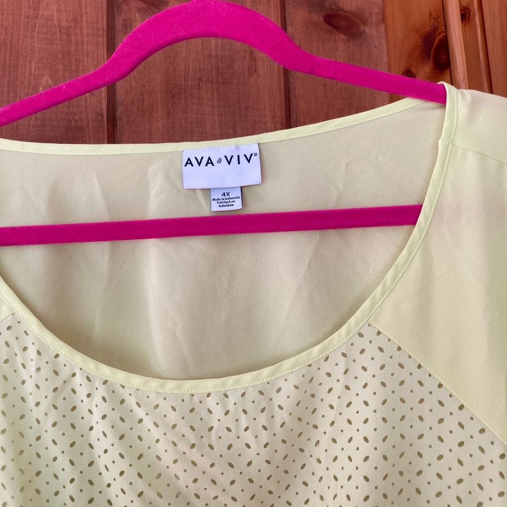 AVA & VIV yellow blouse 4X